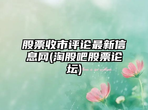 股票收市評論最新信息網(wǎng)(淘股吧股票論壇)