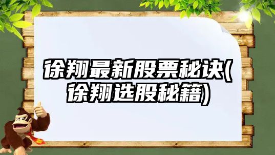 徐翔最新股票秘訣(徐翔選股秘籍)