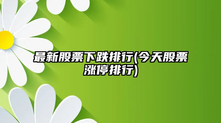 最新股票下跌排行(今天股票漲停排行)