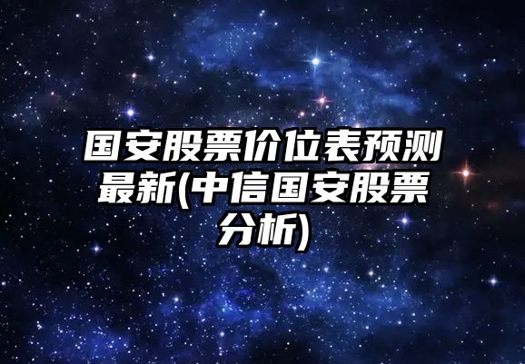 國安股票價(jià)位表預測最新(中信國安股票分析)