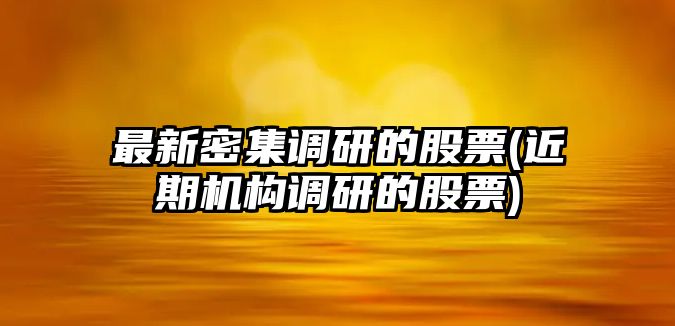 最新密集調研的股票(近期機構調研的股票)