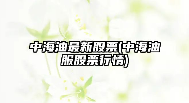 中海油最新股票(中海油服股票行情)