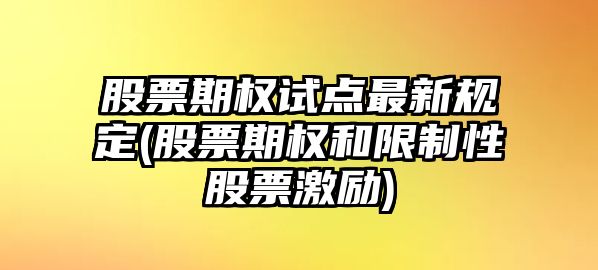 股票期權試點(diǎn)最新規定(股票期權和限制性股票激勵)