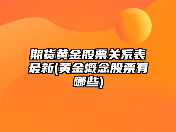 期貨黃金股票關(guān)系表最新(黃金概念股票有哪些)