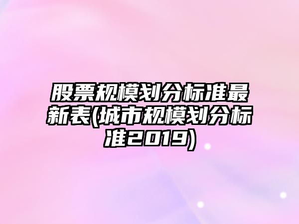 股票規模劃分標準最新表(城市規模劃分標準2019)