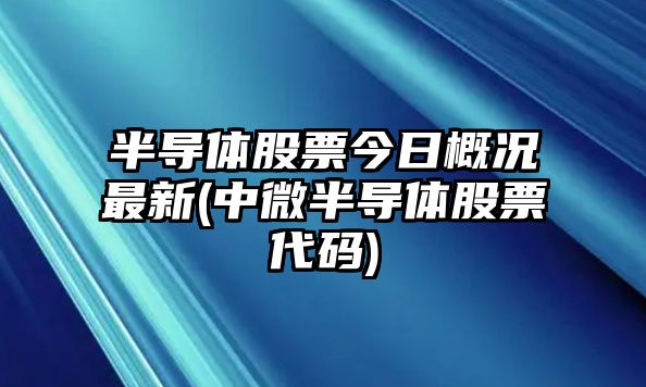 半導體股票今日概況最新(中微半導體股票代碼)