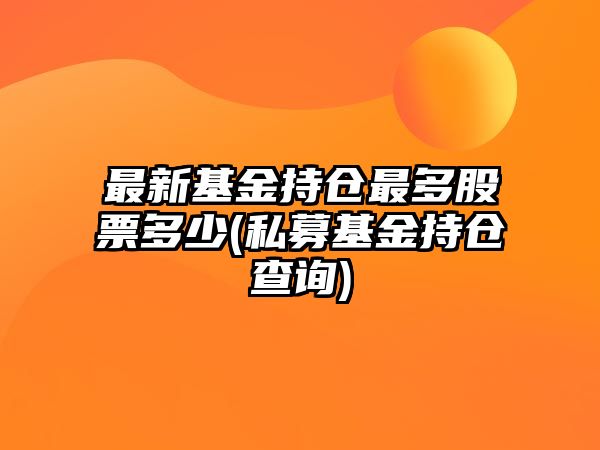 最新基金持倉最多股票多少(私募基金持倉查詢(xún))