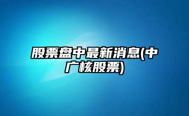 股票盤(pán)中最新消息(中廣核股票)