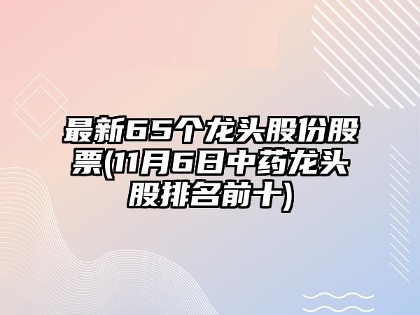 最新65個(gè)龍頭股份股票(11月6日中藥龍頭股排名前十)