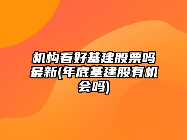 機構看好基建股票嗎最新(年底基建股有機會(huì )嗎)