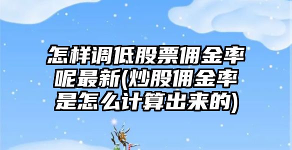 怎樣調低股票傭金率呢最新(炒股傭金率是怎么計算出來(lái)的)