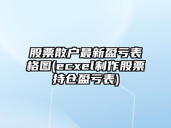 股票散戶(hù)最新盈虧表格圖(ecxel制作股票持倉盈虧表)