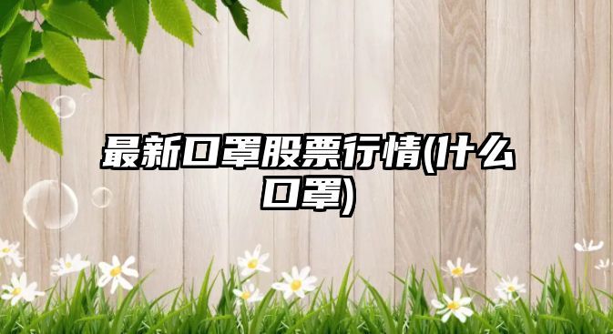 最新口罩股票行情(什么口罩)