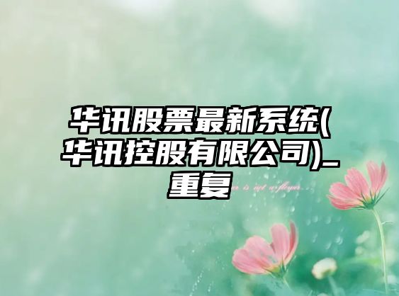 華訊股票最新系統(華訊控股有限公司)_重復