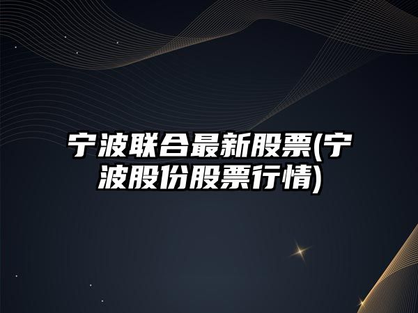 寧波聯(lián)合最新股票(寧波股份股票行情)