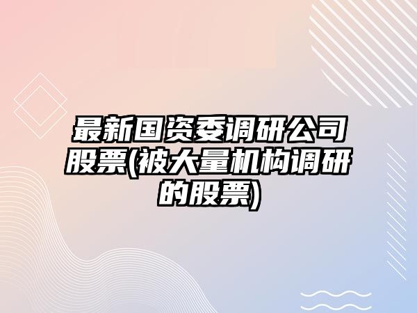 最新國資委調研公司股票(被大量機構調研的股票)