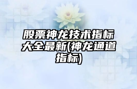 股票神龍技術(shù)指標大全最新(神龍通道指標)