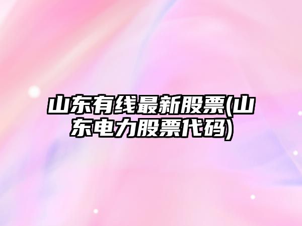 山東有線(xiàn)最新股票(山東電力股票代碼)