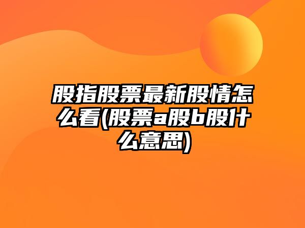 股指股票最新股情怎么看(股票a股b股什么意思)