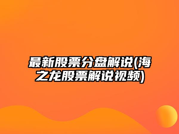 最新股票分盤(pán)解說(shuō)(海之龍股票解說(shuō)視頻)