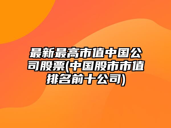 最新最高市值中國公司股票(中國股市市值排名前十公司)