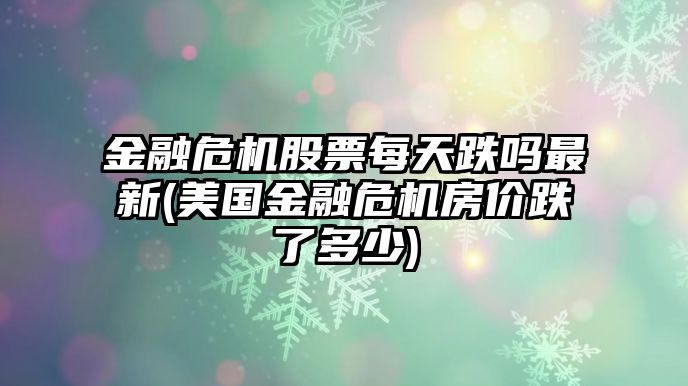 金融危機股票每天跌嗎最新(美國金融危機房?jì)r(jià)跌了多少)