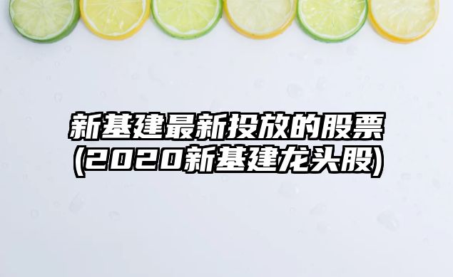 新基建最新投放的股票(2020新基建龍頭股)