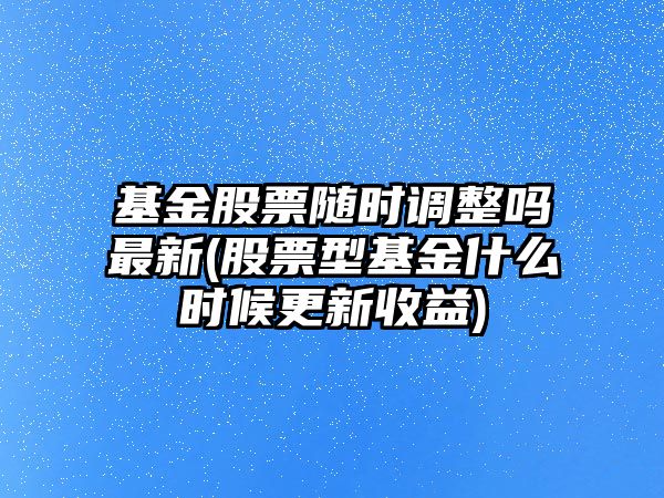 基金股票隨時(shí)調整嗎最新(股票型基金什么時(shí)候更新收益)