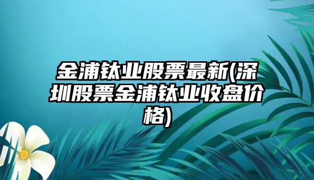 金浦鈦業(yè)股票最新(深圳股票金浦鈦業(yè)收盤(pán)價(jià)格)