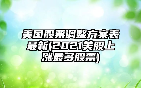 美國股票調整方案表最新(2021美股上漲最多股票)