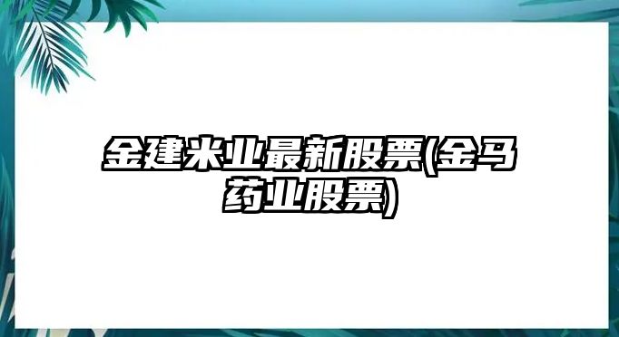 金建米業(yè)最新股票(金馬藥業(yè)股票)