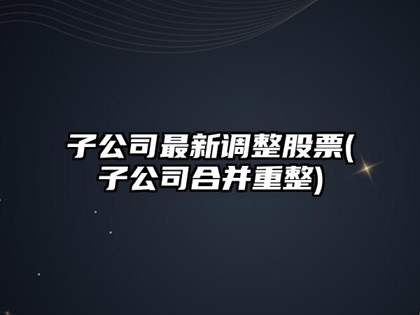 子公司最新調整股票(子公司合并重整)