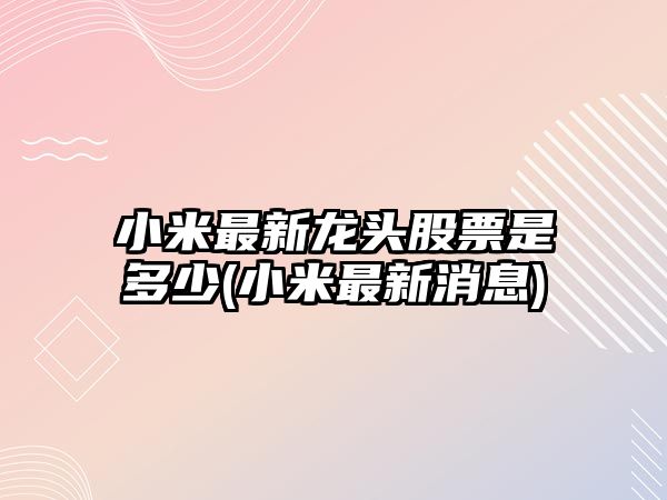 小米最新龍頭股票是多少(小米最新消息)