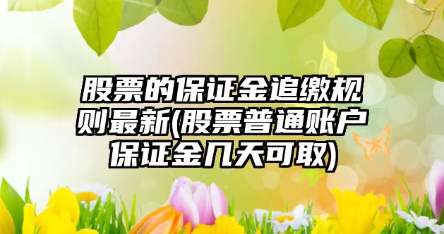 股票的保證金追繳規則最新(股票普通賬戶(hù)保證金幾天可取)