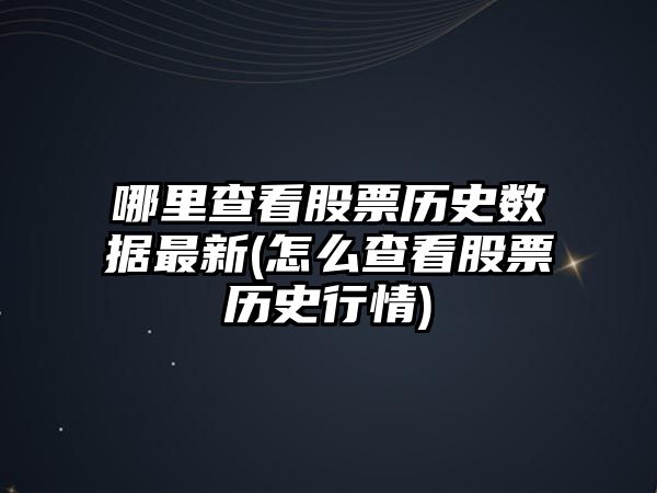 哪里查看股票歷史數據最新(怎么查看股票歷史行情)