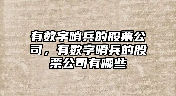 有數字哨兵的股票公司，有數字哨兵的股票公司有哪些