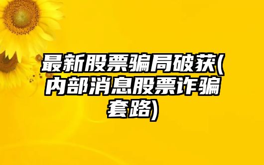 最新股票騙局破獲(內部消息股票詐騙套路)