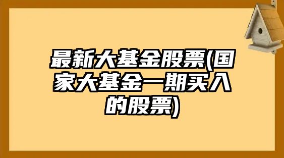 最新大基金股票(國家大基金一期買(mǎi)入的股票)