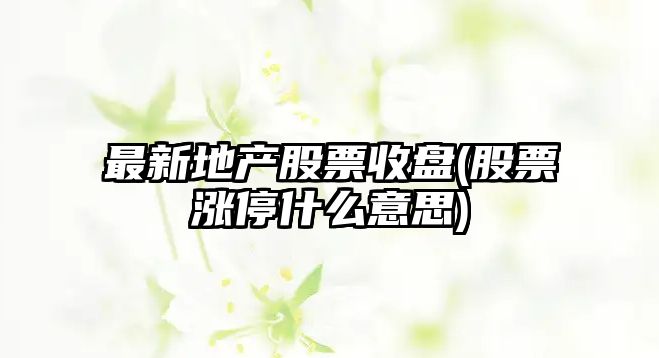 最新地產(chǎn)股票收盤(pán)(股票漲停什么意思)