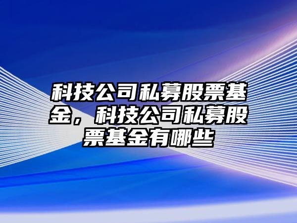 科技公司私募股票基金，科技公司私募股票基金有哪些