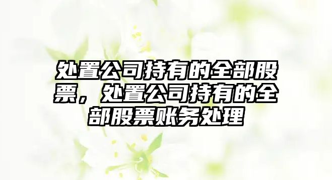 處置公司持有的全部股票，處置公司持有的全部股票賬務(wù)處理