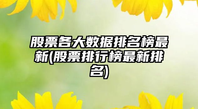 股票各大數據排名榜最新(股票排行榜最新排名)