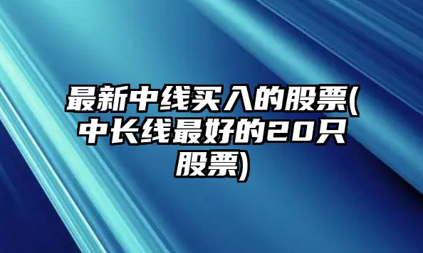 最新中線(xiàn)買(mǎi)入的股票(中長(cháng)線(xiàn)最好的20只股票)