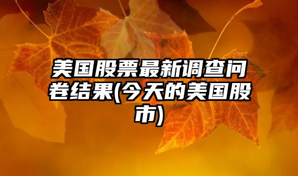 美國股票最新調查問(wèn)卷結果(今天的美國股市)