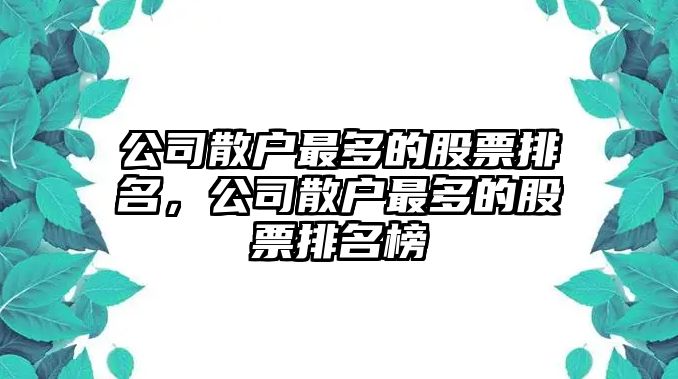 公司散戶(hù)最多的股票排名，公司散戶(hù)最多的股票排名榜