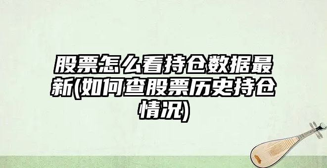 股票怎么看持倉數據最新(如何查股票歷史持倉情況)