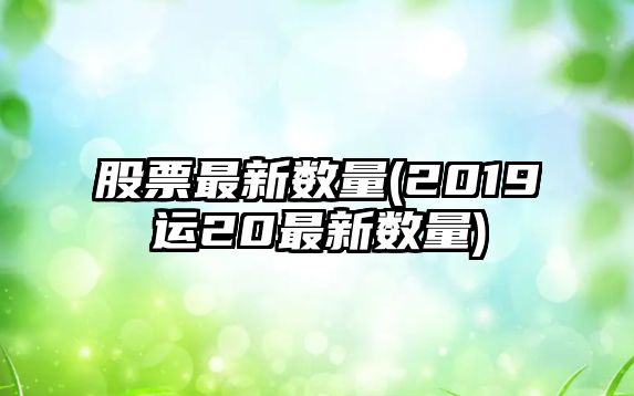 股票最新數量(2019運20最新數量)