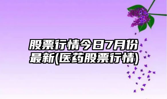 股票行情今日7月份最新(醫藥股票行情)