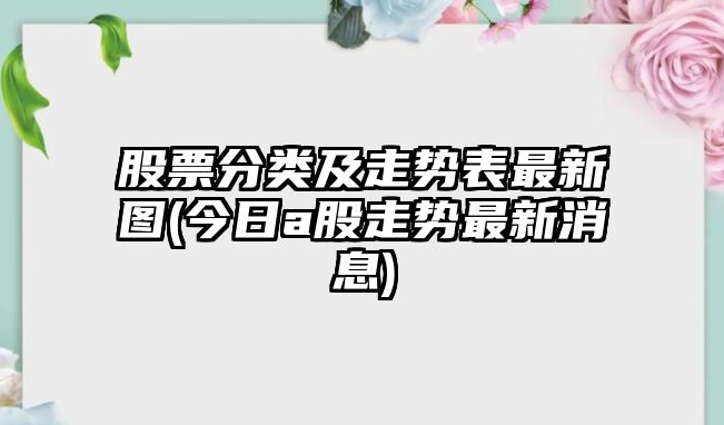 股票分類(lèi)及走勢表最新圖(今日a股走勢最新消息)