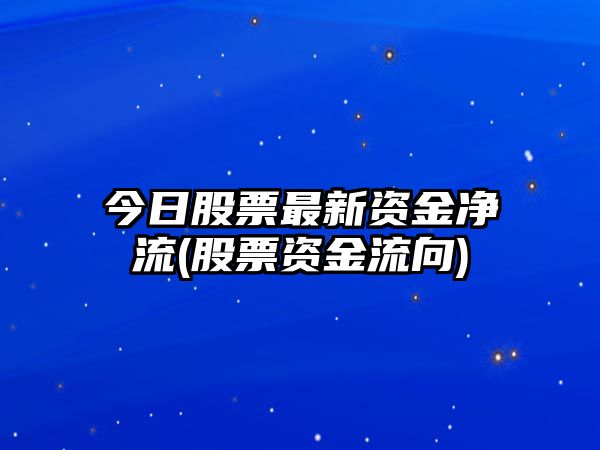 今日股票最新資金凈流(股票資金流向)